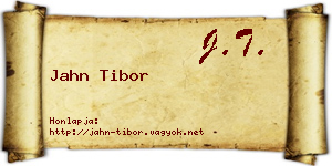 Jahn Tibor névjegykártya